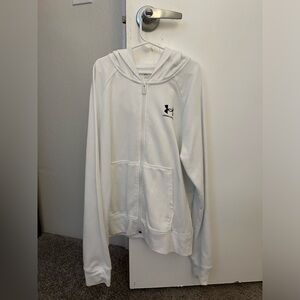 Barely worn, white under armor zip up